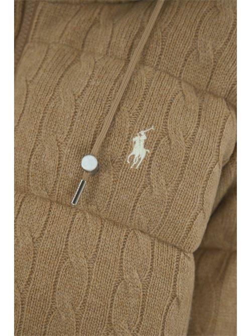 Piumino a trecce in maglia di lana e cashmere beige POLO RALPH LAUREN | 211 930632003